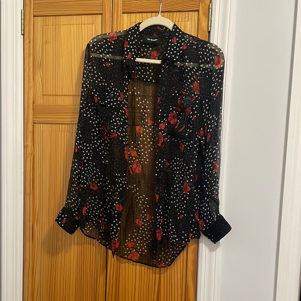 Floral Black Sheer Women's Top